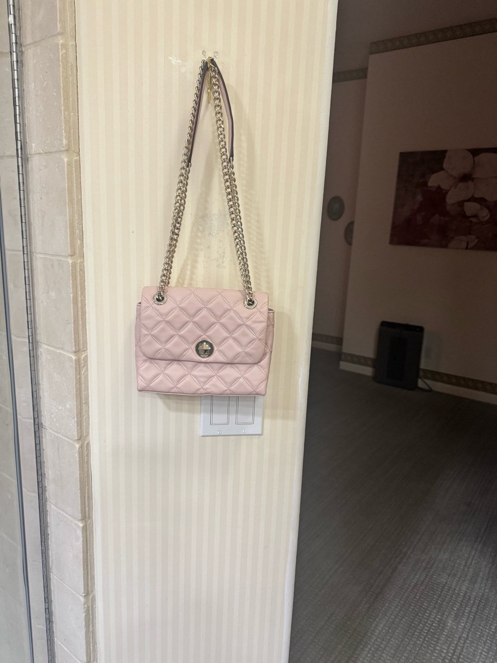 kate spade Quilted Light Pink Chain-Handle Shoulder Bag
